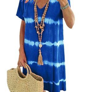Blue Tie Dye T-shirt Dress